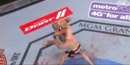 Velasquez blasting "Bigfoot" Silva (photo via UFC / ZUFFA)