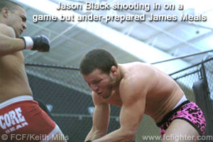 Jason Black shooting on James Meals