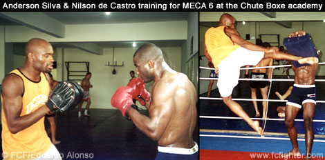 Anderson Silva and Nilson de Castro training for MECA at the Chute Boxe academy