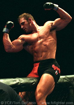 Phil Baroni celebrates after winning his match in MEGAFIGHT 1