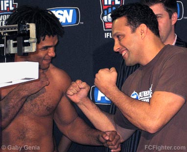 IFL Dec 28, 2006 Weigh-ins: Carlos Newton (left) vs. Renzo Gracie - Photo by Gaby Genia