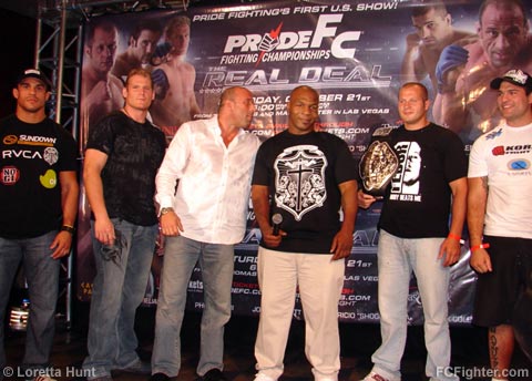 Pride U.S. Show press conference held Aug 19, 2006 - Pride fighters with Mike Tyson