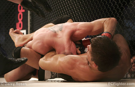 Strikeforce 3: Josh Thomson (bottom) choking Duane Ludwig - Photo by Daisy Rosas