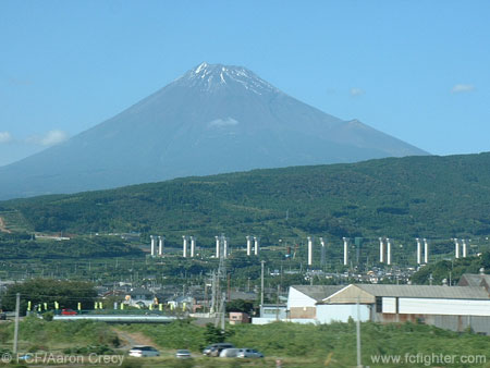 Mount Fuji as seen from the bullet train