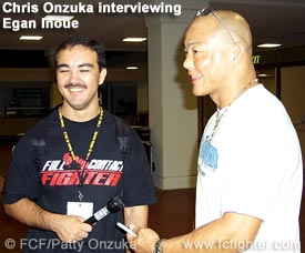 Chris Onzuka interviewing Egan Inoue