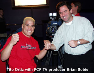 Tito Ortiz with Brian Sobie filming for the Full Contact Fighter TV show