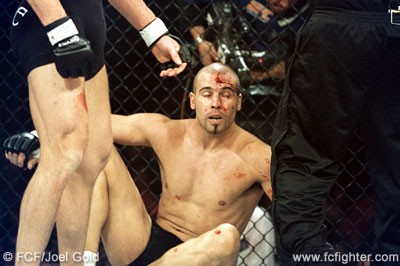 UFC 36: Elvis Sinosic after his fight with Evan Tanner was stopped