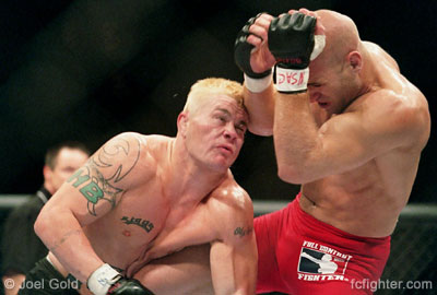 Joe Doerksen and Joe Riggs in action at UFC 49